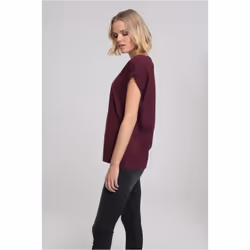 Urban Classics Ladies Extended Shoulder Tee, Maglietta, Adulto, Femmina, Bordeaux, Monocromatico, 4XL