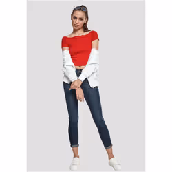Urban Classics TB1500 Parte superiore (abbigliamento) Scollo a barchetta Manica corta Cotone, Elastan