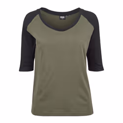 Urban Classics Ladies 3/4 Contrast Raglan Tee Maglietta Girocollo Manica a 3/4 Cotone - Vista aggiuntiva 4