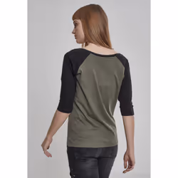 Urban Classics Ladies 3/4 Contrast Raglan Tee Maglietta Girocollo Manica a 3/4 Cotone - Vista aggiuntiva 8