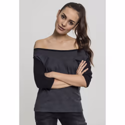 Urban Classics Ladies 3/4 Contrast Raglan Tee Maglietta Girocollo Manica a 3/4 Cotone