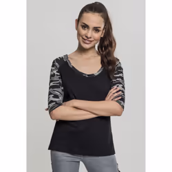 Urban Classics Ladies 3/4 Contrast Raglan Tee Maglietta Girocollo Manica a 3/4 Cotone - Vista aggiuntiva 5