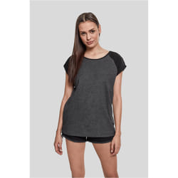 Urban Classics Ladies Contrast Raglan Tee Maglietta Girocollo Manica corta Cotone, Viscosa