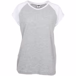 Urban Classics TB1913, Maglietta, Adulto, Femmina, Grigio, Bianco, XXL, Cotone, Maglia, Viscosa