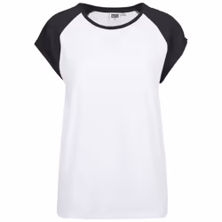 Urban Classics TB1913, Maglietta, Femmina, Nero, Bianco, 3XL, Cotone, Maglia