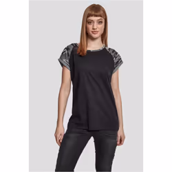 Urban Classics Ladies Contrast Raglan Tee, Maglietta, Adulto, Femmina, Nero, Cachi, Monocromatico, 5XL