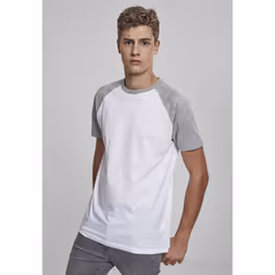 Urban Classics Raglan Contrast Tee, Maglietta, Adulto, Maschio, Grigio, Bianco, Monocromatico, XL