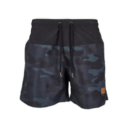 Urban Classics Block Boxer da nuoto Nero, Blu, Mimetico