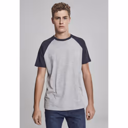 Urban Classics Raglan Contrast Tee, Maglietta, Adulto, Maschio, Blu, Grigio, Monocromatico, XXL