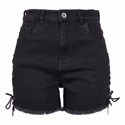 Urban Classics TB2001-00709-0007, Pantaloncini con volant, Femmina, Adulto, Nero, Monocromatico, Estate