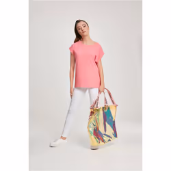 Urban Classics Ladies Extended Shoulder Tee Maglietta Girocollo Manica corta Cotone, Maglia - Vista aggiuntiva 5