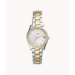 Fossil Scarlette Mini Orologio bracciale Femmina Quarzo Acciaio inox Oro, Argento