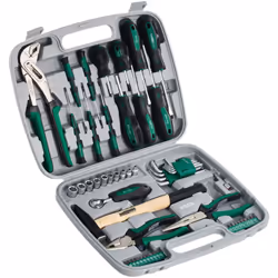 Set composto da 57 utensili: -pinza con manico antiscivolo -giraviti con manico antiscivolo, realizzati in acciaio cromo vana ...
