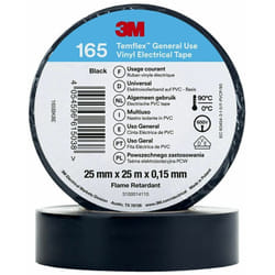 3M - Nastro isolante temflex 165 cavi elettrici 25x25 nero 25x25 25 mm 25 mt