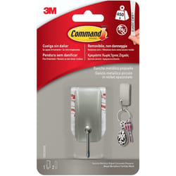 Command - 17033SPIG Gancio adesivo metallico in nichel spazzolato, Small 17033, s
