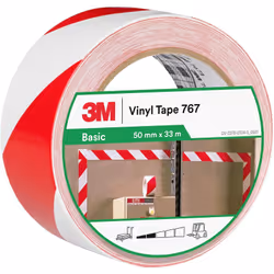 Il nastro per avvertimento di pericolo per uso generico 3M™ 767 bianco e rosso, è ideale per la marcatura di punti di presa o ...