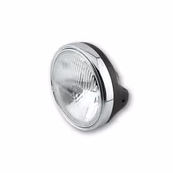 Faro SHIN YO LTD, 7 pollici, inserto H4 con vetro in rilievo, nero lucido, nero