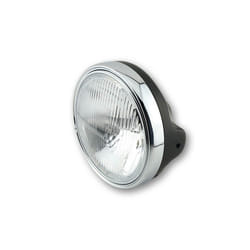 Faro SHIN YO LTD, 7 pollici, inserto H4 con vetro in rilievo, nero lucido, nero