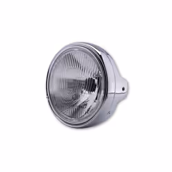 Shin YO 7 pollici lampione LTD, inserto H4, montaggio laterale, vetro rilievo, cromato, argento