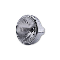 Shin YO 7 pollici lampione LTD, inserto H4, montaggio laterale, vetro rilievo, cromato, argento
