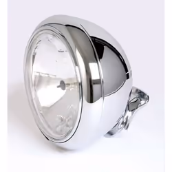 SHIN YO 7 pollici HD-STYLE faro cromato, vetro trasparente (riflettore prisma), supporto inferiore, argento