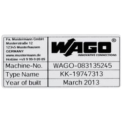Wago 210-802 etichetta autoadesiva Argento
