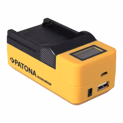 PATONA 4646 Caricabatterie per dispositivi mobili Fotocamera Nero, Giallo AC, Accendisigari Auto, Interno