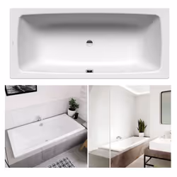 Vasca da bagno rettangolare Kaldewei Cayono Duo 724, disegnato da Kaldewei design, in Acciaio smaltato, colore Bianco alpino, ...