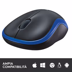 Logitech M185 Mouse Wireless, 2,4 GHz con Mini Ricevitore USB, Durata Batteria di 12 Mesi, Tracciamento Ottico 1000 DPI, Ambidestro, Compatibile con PC, Mac, Laptop - Vista aggiuntiva 5