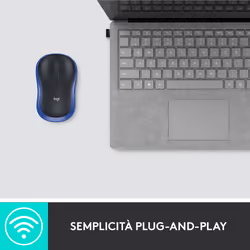 Logitech M185 Mouse Wireless, 2,4 GHz con Mini Ricevitore USB, Durata Batteria di 12 Mesi, Tracciamento Ottico 1000 DPI, Ambidestro, Compatibile con PC, Mac, Laptop - Vista aggiuntiva 8
