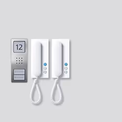 Siedle SET CA 812-2 E/W, Cablato, Acciaio inox, Bianco, Parete