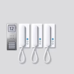 Siedle SET CA 812-3 E/W, Cablato, Acciaio inox, Bianco, Parete