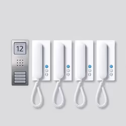 Siedle SET CA 812-4 E/W, Cablato, Acciaio inox, Bianco, Parete