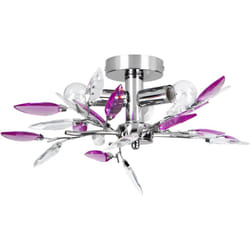 Nova - Jago® Lampadario da Soffitto - Richiesto 3xLampadina da 40W, E14 o led, Moderno, Viola - Lampada da Soggiorno, Cucina, Lampadari Bagno,