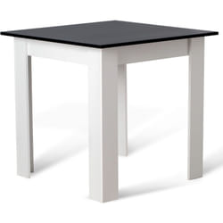 Nova - miadomodo® Tavolo da Pranzo Quadrato - 80 x 80 x 76,5 cm, da 4 Persone, in Legno mdf, Bianco con Piano Nero, Moderno - Tavolo da Cucina,