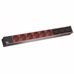 Bachmann 800.2333, Basic, 1U, Alluminio, Nero, Rosso, 9 presa(e) AC, Accoppiatore C19