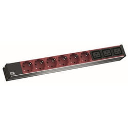 Bachmann 800.2333 unità di distribuzione dell'energia (PDU) 9 presa(e) AC 1U Nero, Rosso
