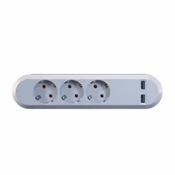 Bachmann 381.801, Interno, Type F (CEE 7/4), IP20, Bianco, Plastica, 3 presa(e) AC