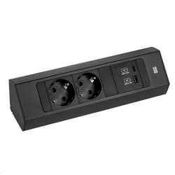 Bachmann CASIA 2 presa energia Type F + USB A + USB C Nero
