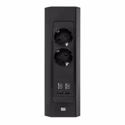 Bachmann CASIA 2 presa energia Type F + USB A + USB C Nero