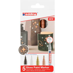 Edding 751 Nero, Rame, Oro, Argento, Bianco 5 pz