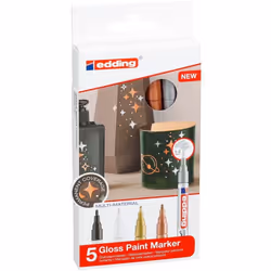 Edding 751 Nero, Rame, Oro, Argento, Bianco 5 pz