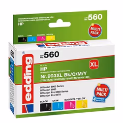 Edding EDD-560, Nero, Ciano, Magenta, Giallo, 30 ml, 12 ml, 4 pz, Confezione multipla