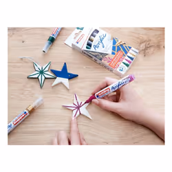 Edding Acrylic 5100 Oro, Blu metallizzato, Verde metallizato, Rosa metallizzato, Argento 5 pz - Vista aggiuntiva 3