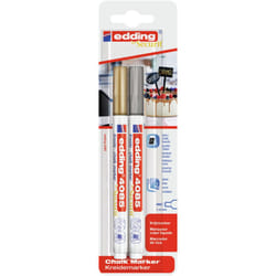 Edding 4085 evidenziatore in gesso Capocorda Oro, Argento 2 pz