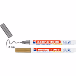 Edding 4085 evidenziatore in gesso Capocorda Oro, Argento 2 pz