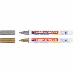 Edding 4085 evidenziatore in gesso Capocorda Oro, Argento 2 pz