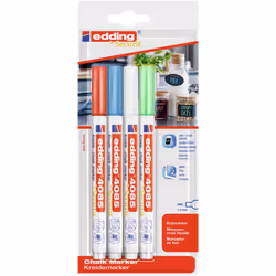 Edding 4085 Basic Set, Blu, Verde, Rosso, Bianco, Capocorda, 4 pz