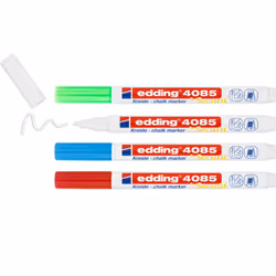Edding 4085 Basic Set evidenziatore in gesso Capocorda Blu, Verde, Rosso, Bianco 4 pz