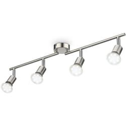 Faretti led da soffitto orientabili, include 4 lampadine GU10 da 2,9W 260Lm, luce calda 3000K, plafoniera moderna in metallo, lampada da soffitto